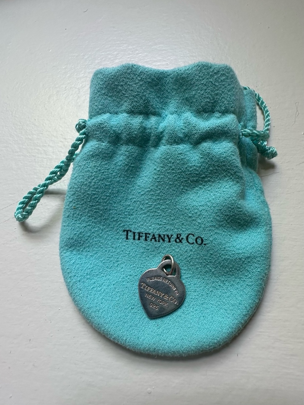 Tiffany & Co. 925 Black Enamel RTT Heart Charm - Picture 2 of 2